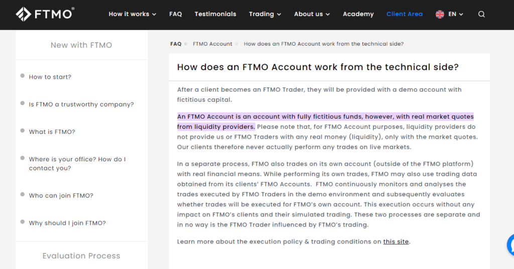 Do prop firms trade with real money? Does FTMO Use real money?